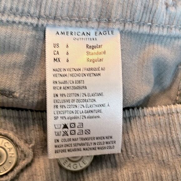 American Eagle corduroy pants light gray 6 regular Classic Skinny - Picture 12 of 13